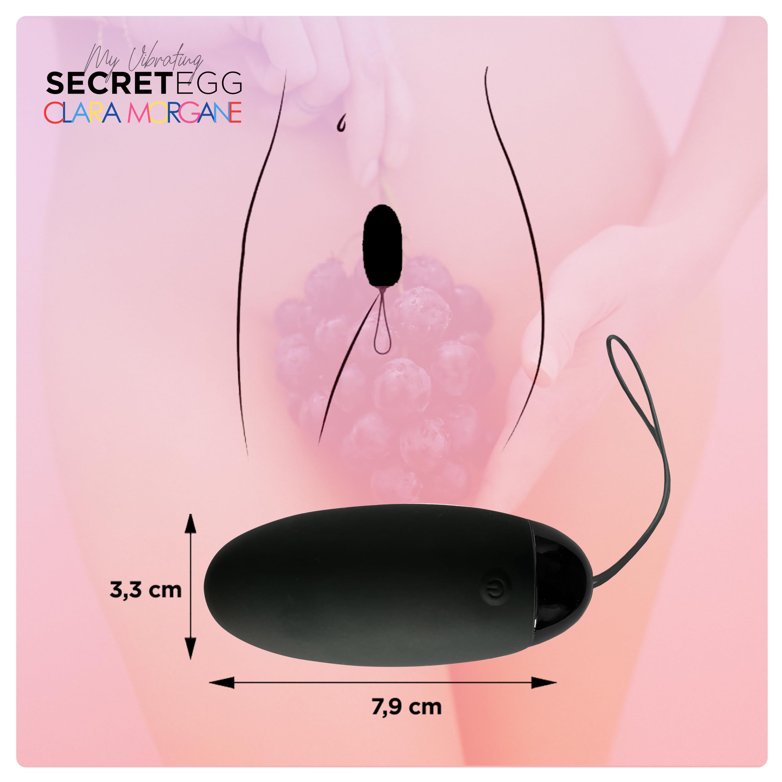 My Vibrating Secret Egg - Oeuf Vibrant Clara Morgane avec application à distance - Couleur noire