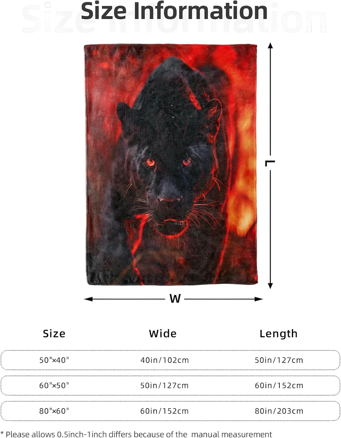 Black Panther Fire Blanket 50x60 in, Flannel Throw Blankets for Travel Camping Sofa Living Room Decor, Lightweight Cozy Soft Fuzzy Gifts for Women Adults Kids