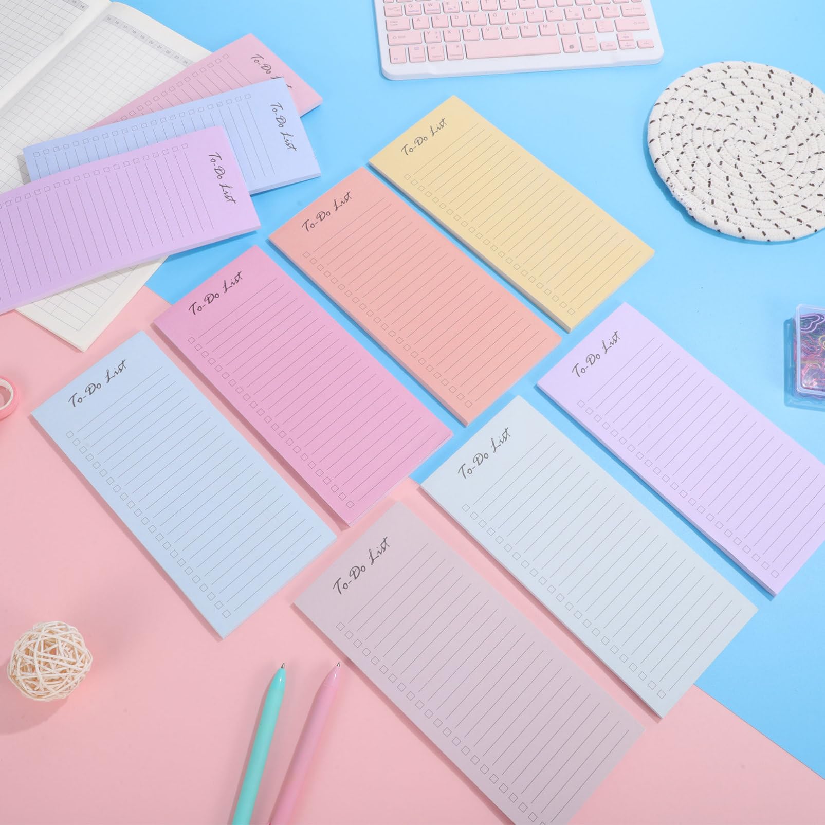 Planner Book Blocco Note per Attività Giornaliere, Carta Adesiva, Organizzazione a Colori, 10 Blocchi da 50 Pagine, per Lavoro e Scuola