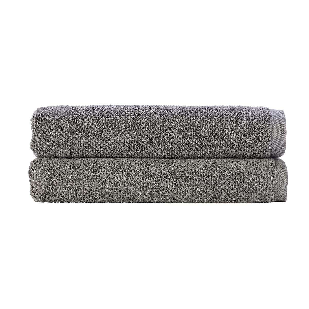 Christy Brixton Bath Towel Set | Pack of 2 | Invigorating Textured Finish | Super Absorbent | Luxury Bathroom Towels | Titanium Grey