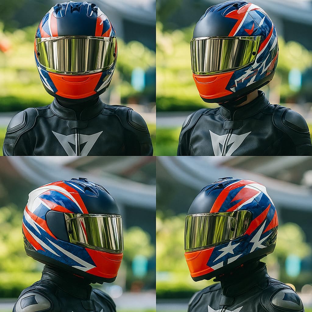 Regent-X Replacement Helmet Visor Compatible with RX7X VAS-V MAX Quantum-X Corsair-X UV Protection Anti-Scratch Wearproof Shield Universal Face Shield Accessories (Aurora Silver)