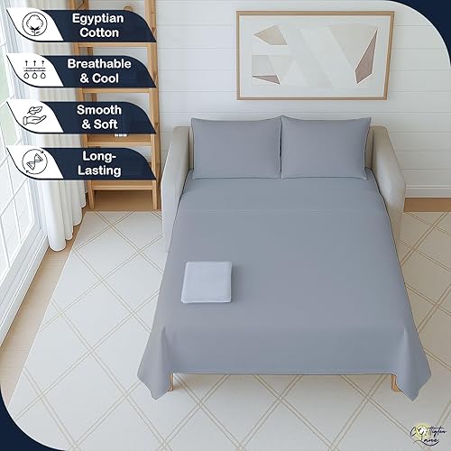 Miniatura 3 de Cottington Lane Juego de sábanas para sofá cama tamaño Queen, 4 piezas de alta calidad, 100% algodón egipcio, sofá cama de 6 pulgadas de
