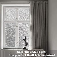 Vista 3 de Finnez Película de privacidad para ventana, vidrio esmerilado, película electrostática de privacidad, protección de privacidad, calcomanías