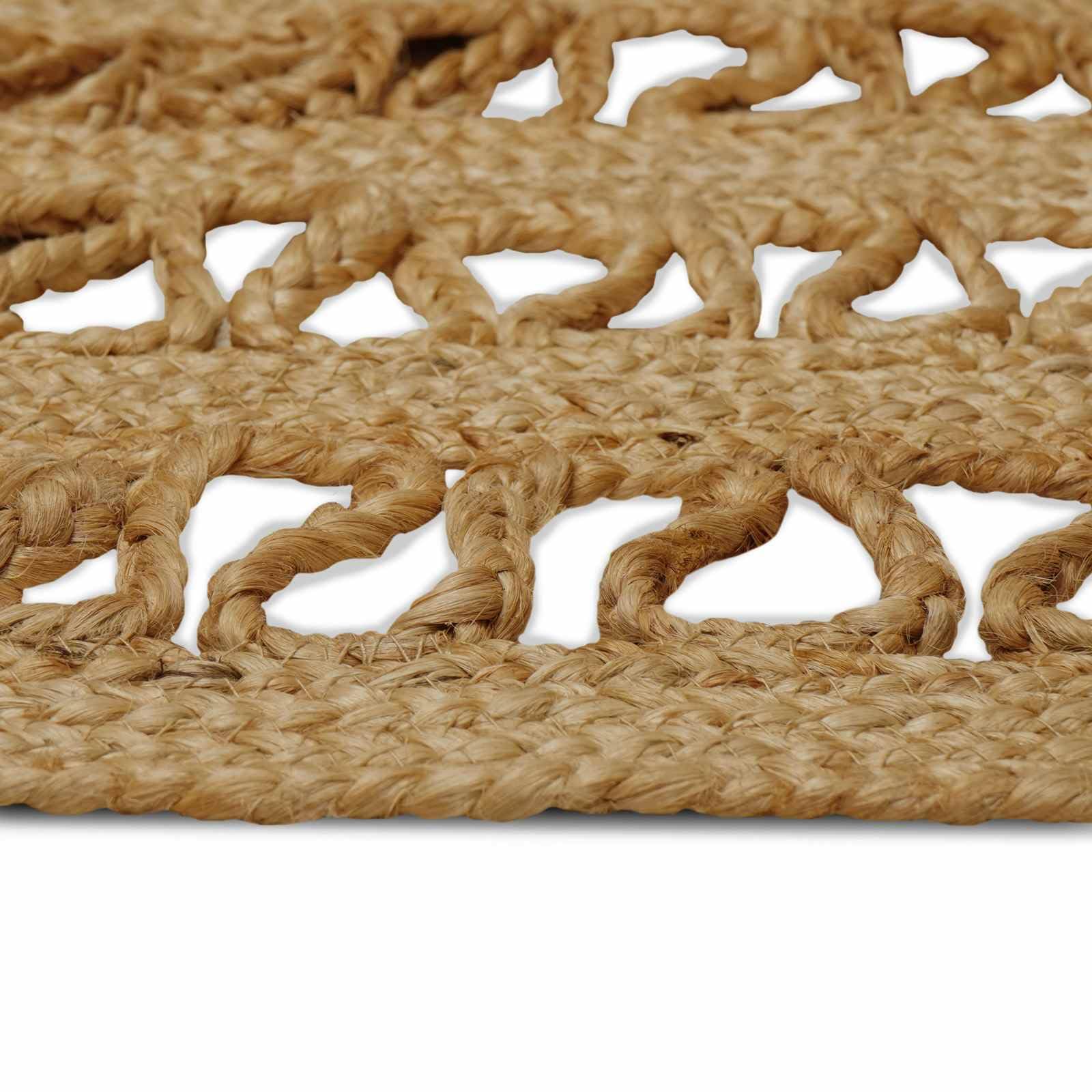 Tappeto naturale in iuta, 100 x 152 cm, tappeto passatoia per letto, tessuto piatto, antiscivolo, facile da pulire, per soggiorno, camera da letto, cameretta dei bambini