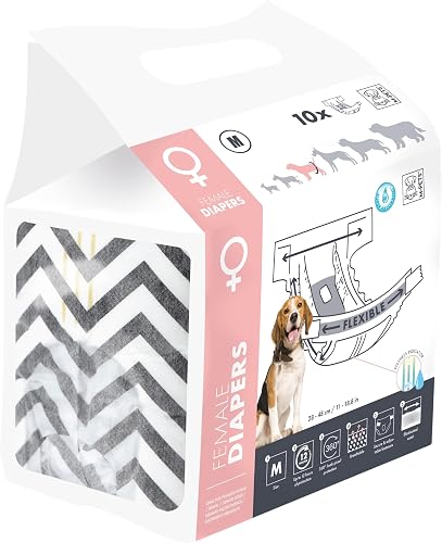 M-Pets Disposable Diapers for Female Dogs, Medium