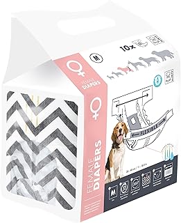 M-PETS Female Disposable Dog Diapers, Ultra Absorbent with Wetness Indicator, 12 hour Protection, Adjustable Fasteners, He... Price In India