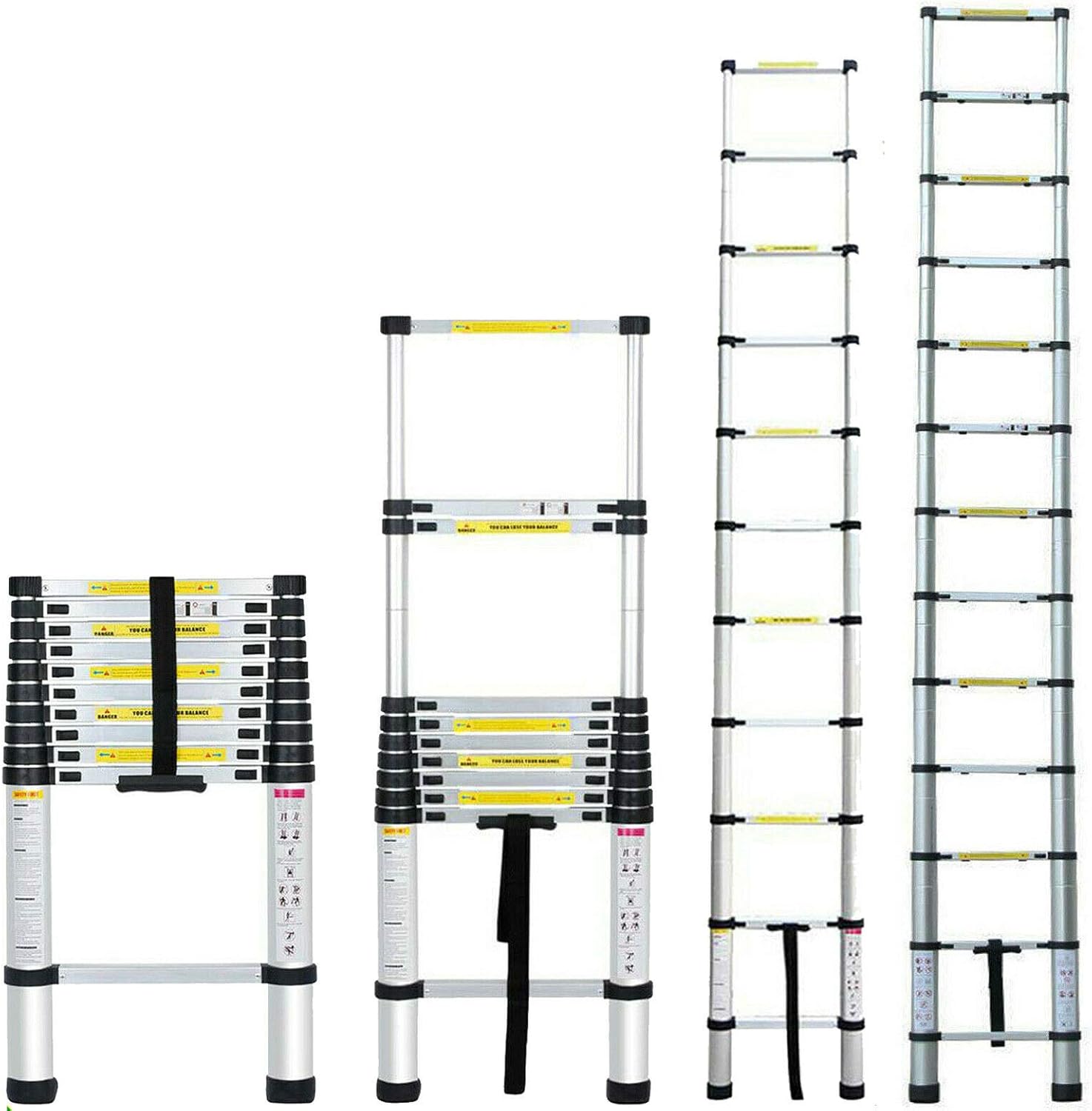 5M/16.5Ft Telescopic Ladder Aluminium Portable Multi-Purpose Extension Ladders Telescoping Ladder Extendable Ladders 13 Steps Loft Ladder