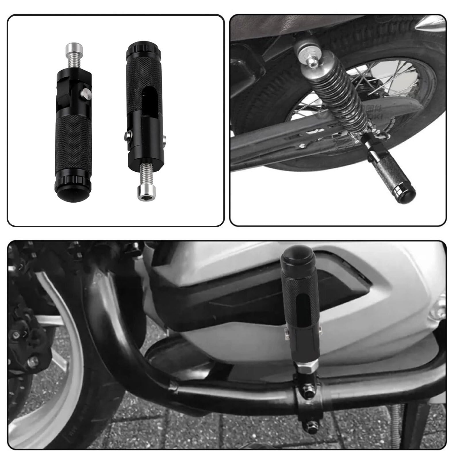 2 Pezzi Pedane Moto per Aprilia Scarabeo 50 2004-2022, 8mm Regolabili CNC Alluminio Pedane Pieghevoli e Antiscivolo Poggiapiedi Moto Anteriori e Posteriori