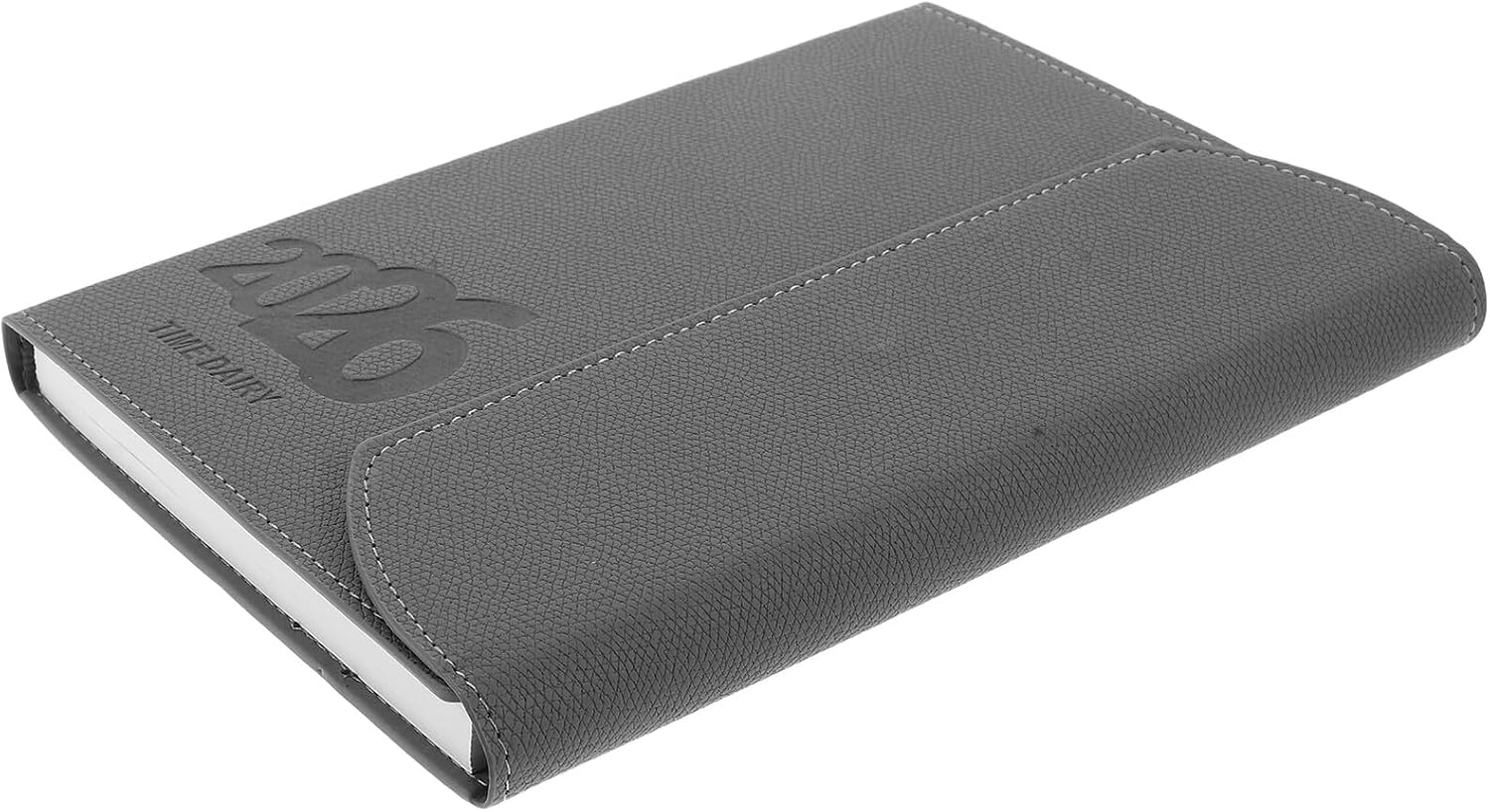 Alipis 2026 Daily Planner and Journal Notebook, Gray Cover, One Page Per Day with Tearable Monthly Plan Book, Daily Work Organizer for Office Scheduling and Appointment Management