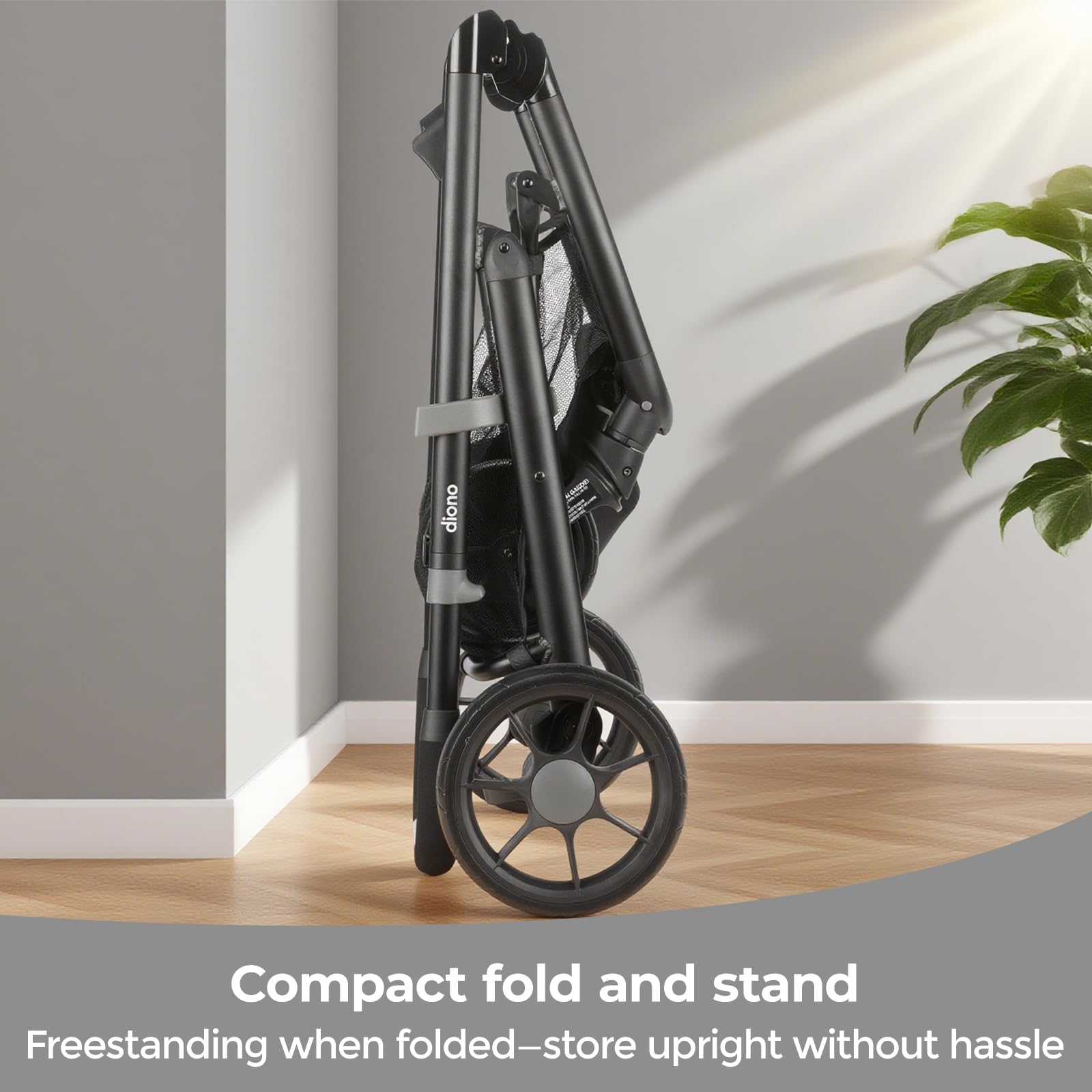 Diono Quantum 4 3-in-1 Travel System with LiteClik 30 R SafePlus Infant Car Seat and Base, Rear-Facing for Infants 4-30lbs, Includes Infant Car Seat Folding Stroller and Toddler Seat (Gray