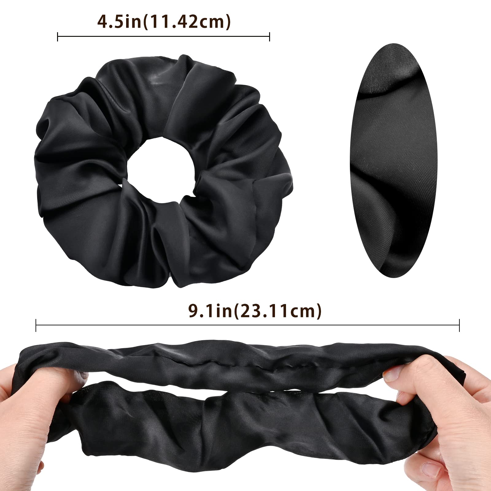 Lolalet Scrunchies for Women, Satin Hair Softer Than Silk Ties Sleep, Big Scrunchy Ponytail Holder with Elastic Bands Girls Thick Thin Curly -6 Pack, Style A: 6- Multicolor F 1 Count (Pack of 6)