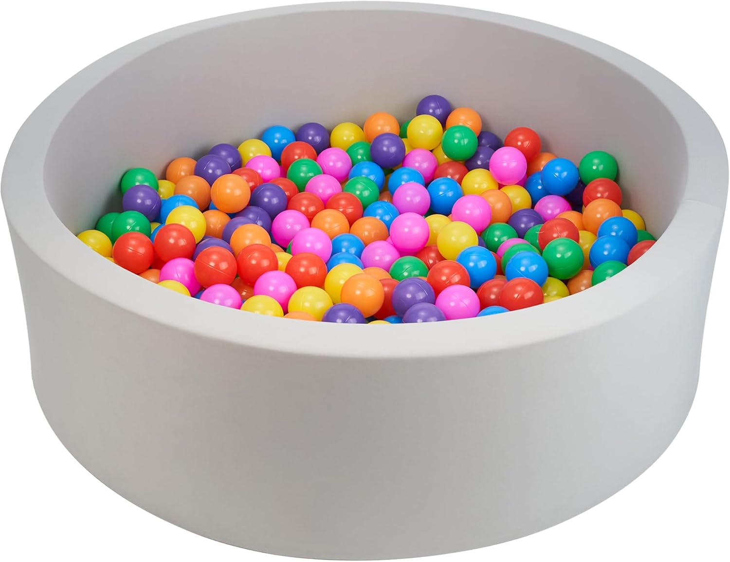 Miereirl Baby Ball Pit for Toddlers with No Balls, 47.2"x 11.8" Ball Pits for Girls and Boys,Round Foam Ball Pit Indoor Game Kids Play Ball Pool Ideal Gift (Gray) 47.2''x 47.2''x11.8'' Grey