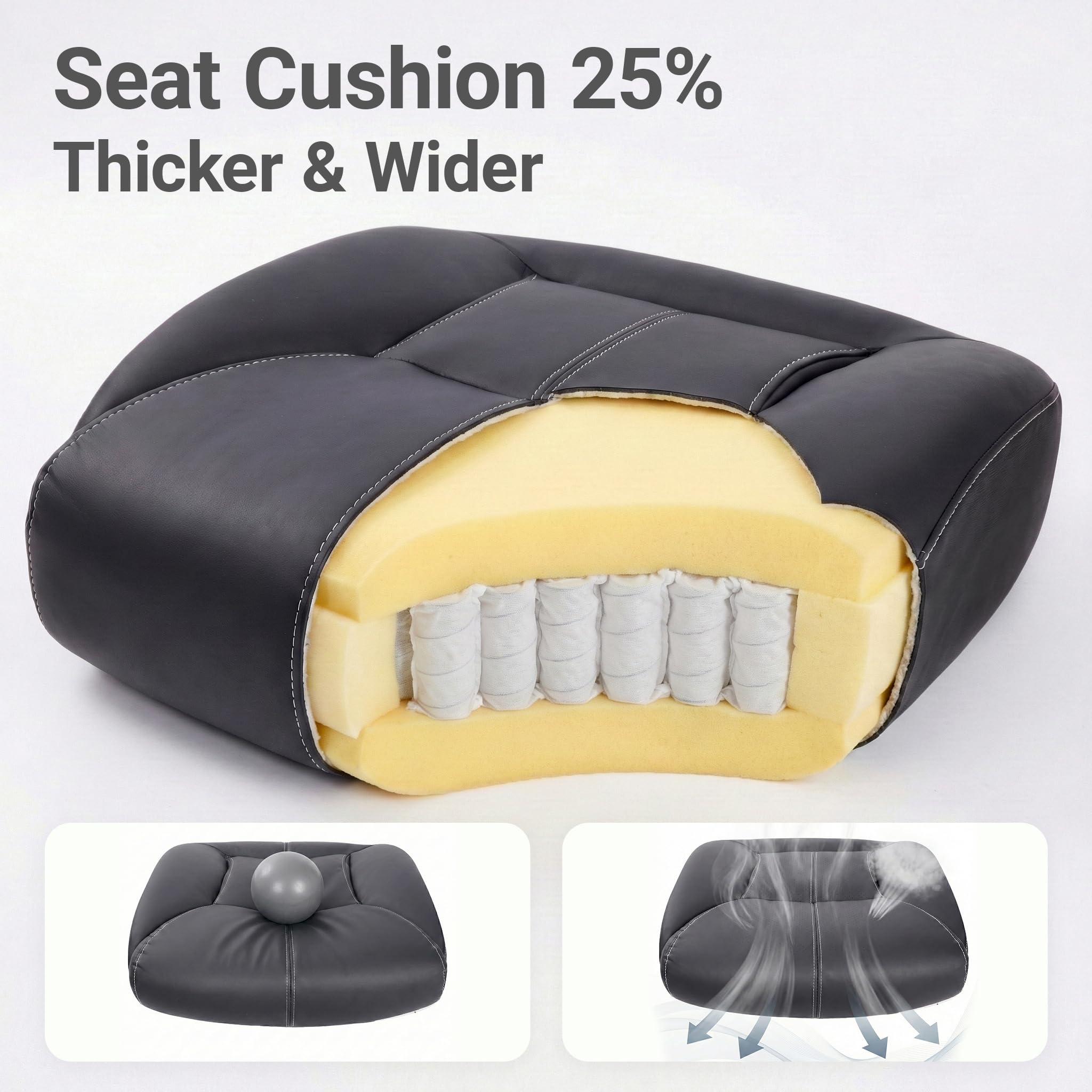 Big and Tall Office Chair for Heavy People, Executive Desk Computer Chair Adjustable Flip-up Armrests, PU Leather Swivel Task Chair with Ergonomic High Back and Lumbar Support