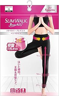 着圧レギンス スリムウォーク ビューアクティ (Beau-Acty) スタイルキープ レギンス ブラック M 着圧 レギンス ヨガ スポーツ