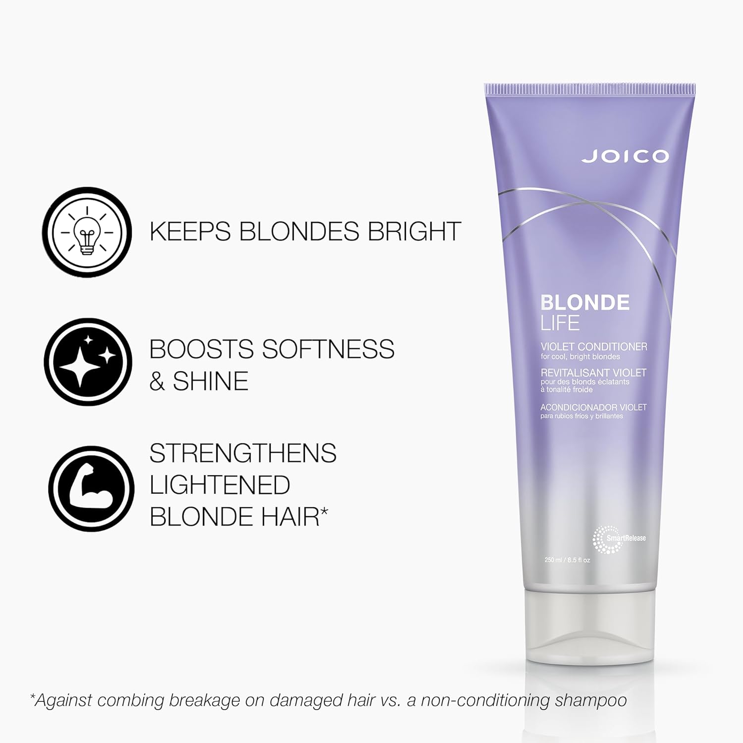 Joico Blonde Life Violet Shampoo & Conditioner Set| For Cool & Bright Blonde Hair | Neutralize Brassy Tones | Banish Yellow Tones | Boost Shine | Sulfate Free | Fortified With Monoi & Tamanu Oil - Image 3