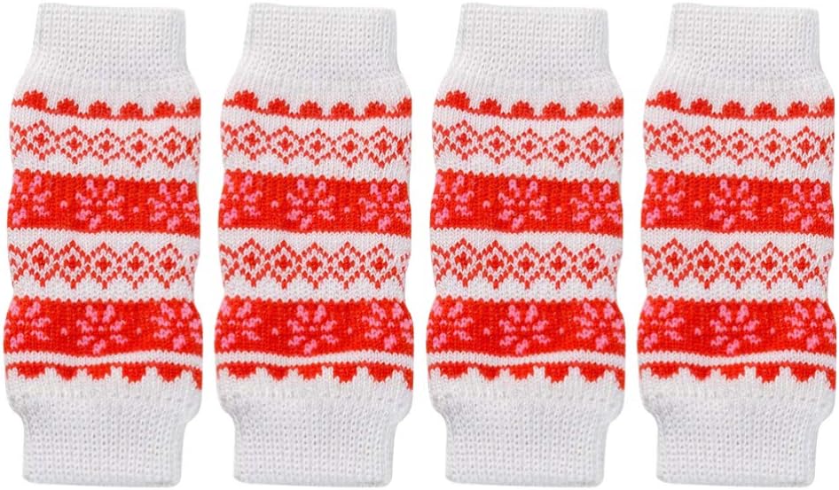 POPETPOP 4Pcs Knitted Dog Leg Warmers Winter Warm Pet
