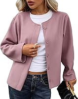 Vidifid Women's Cropped Wool Blend Pea Coat - Long Sleeve Button Down Short Jacket Peacoat Outerwear S-2XL
