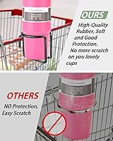 Vista 5 de Kevenal Portavasos para carrito de compras, soporte de taza colgante para carritos de compras, negro, acero inoxidable