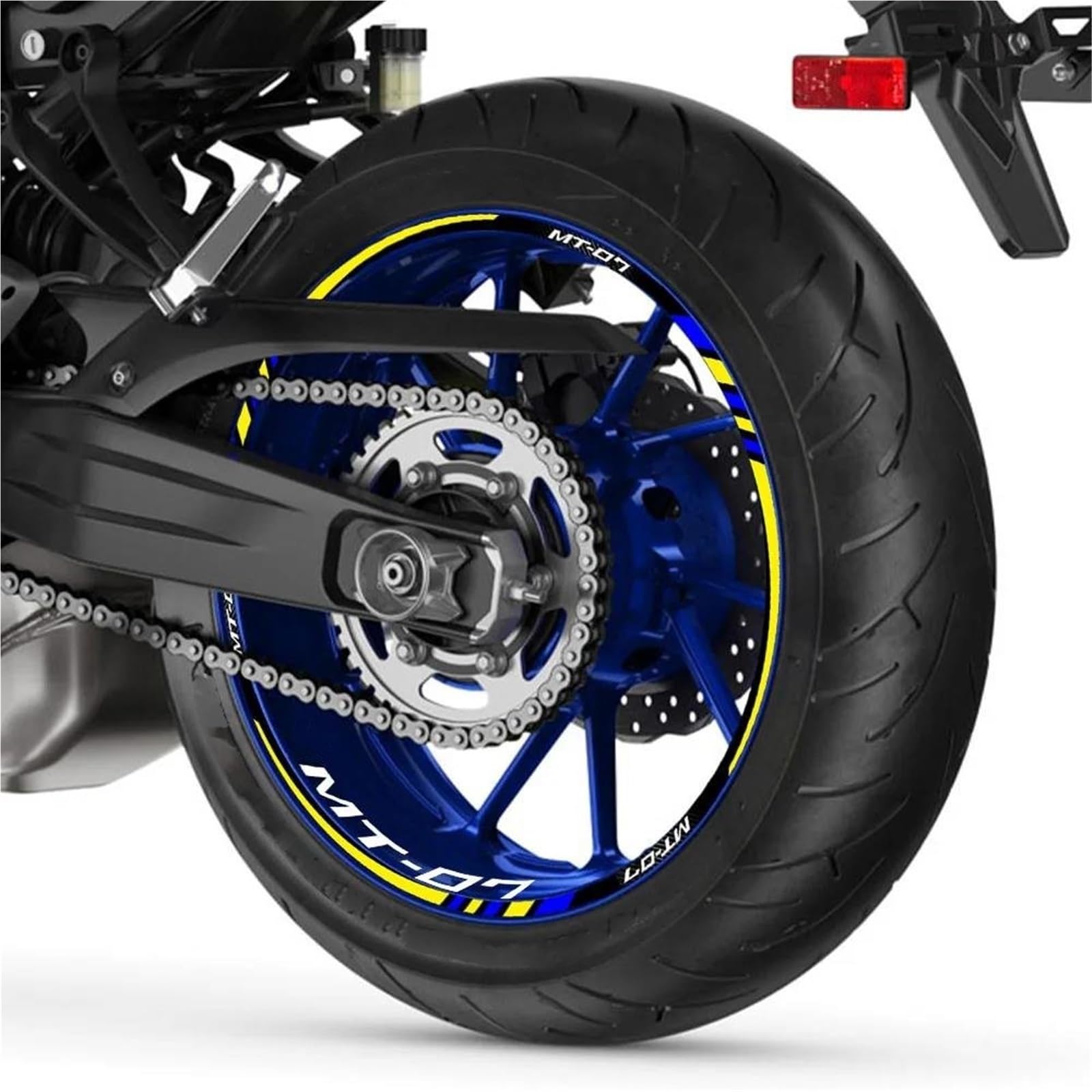 Aufkleber Motorrad Motorrad-Felgenaufkleber Für Yamaha MT-07 MT07 MT 07 Felgenaufkleber Nabenaufkleber Nachtreflektierend Dekorativ Wetterfeste Felgenaufkleber(Farbe 2)