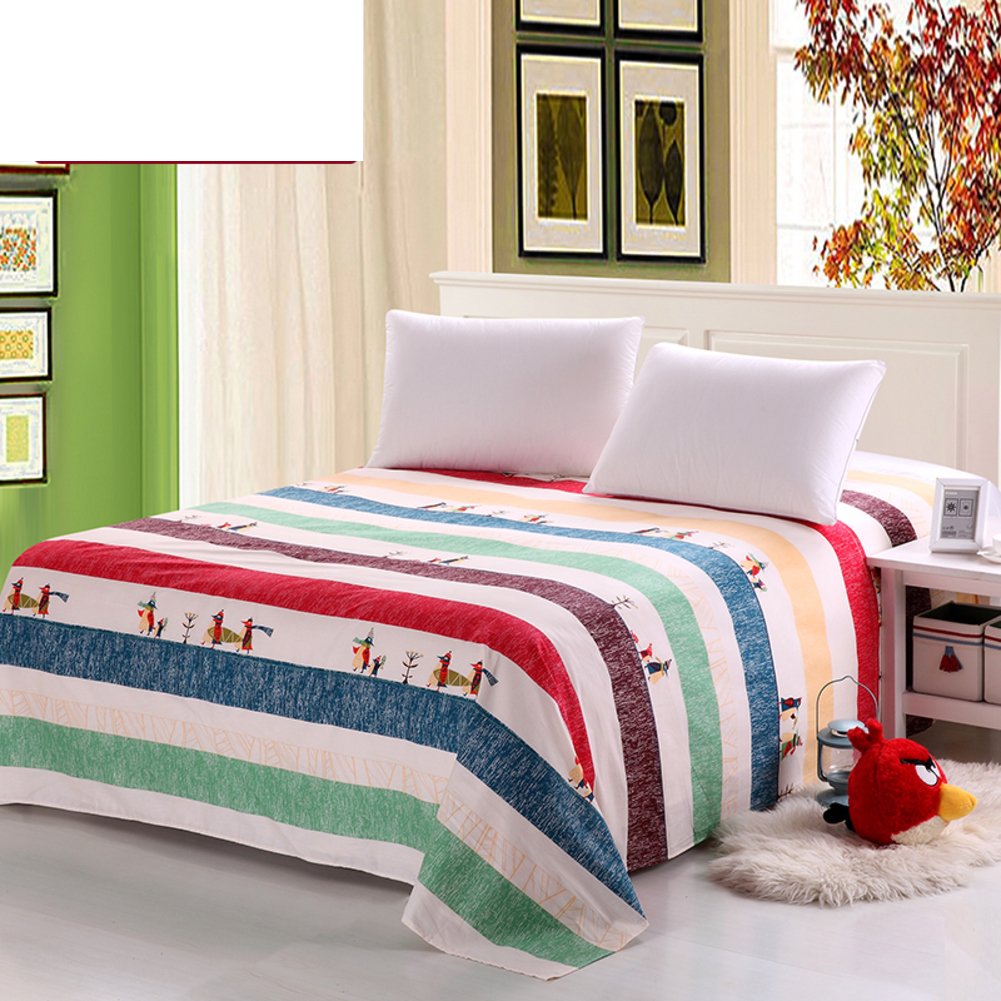 Drap plat coton dortoir seul lit enfant été 230x250