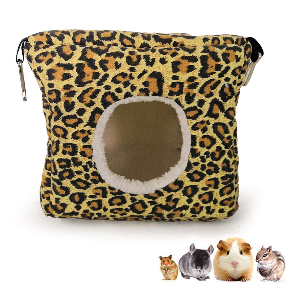 Oncpcare Cube Hamster Cotton Nest, Winter Warm Sugar Glider Bed House, Small Pet Plush Hanging Hammock for Birds Parrot Sugar Glider Ferrets Rat Hamster Squirrel Guinea Pig Chinchilla Marmosets Bunny