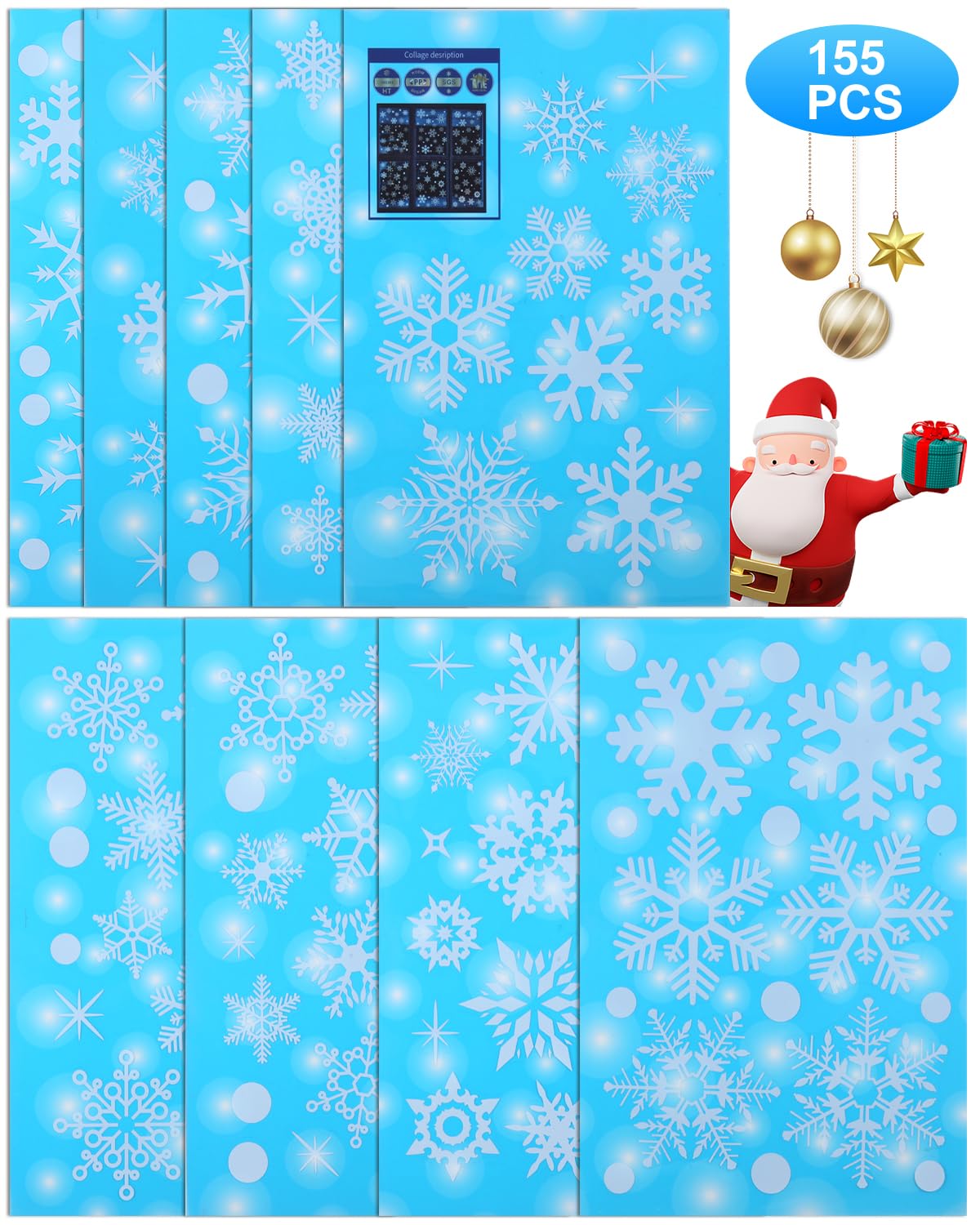 480 Schneeflocken Fensteraufkleber Für Winter & Weihnachten – 8 Bögen, Einfach Anzubringen & Abziehbar
