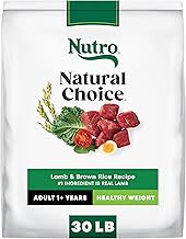 Nutro Natural Choice Lamb & Brown Rice Adult Healthy Weight Dog Food Recipe, 30 lb. Bag