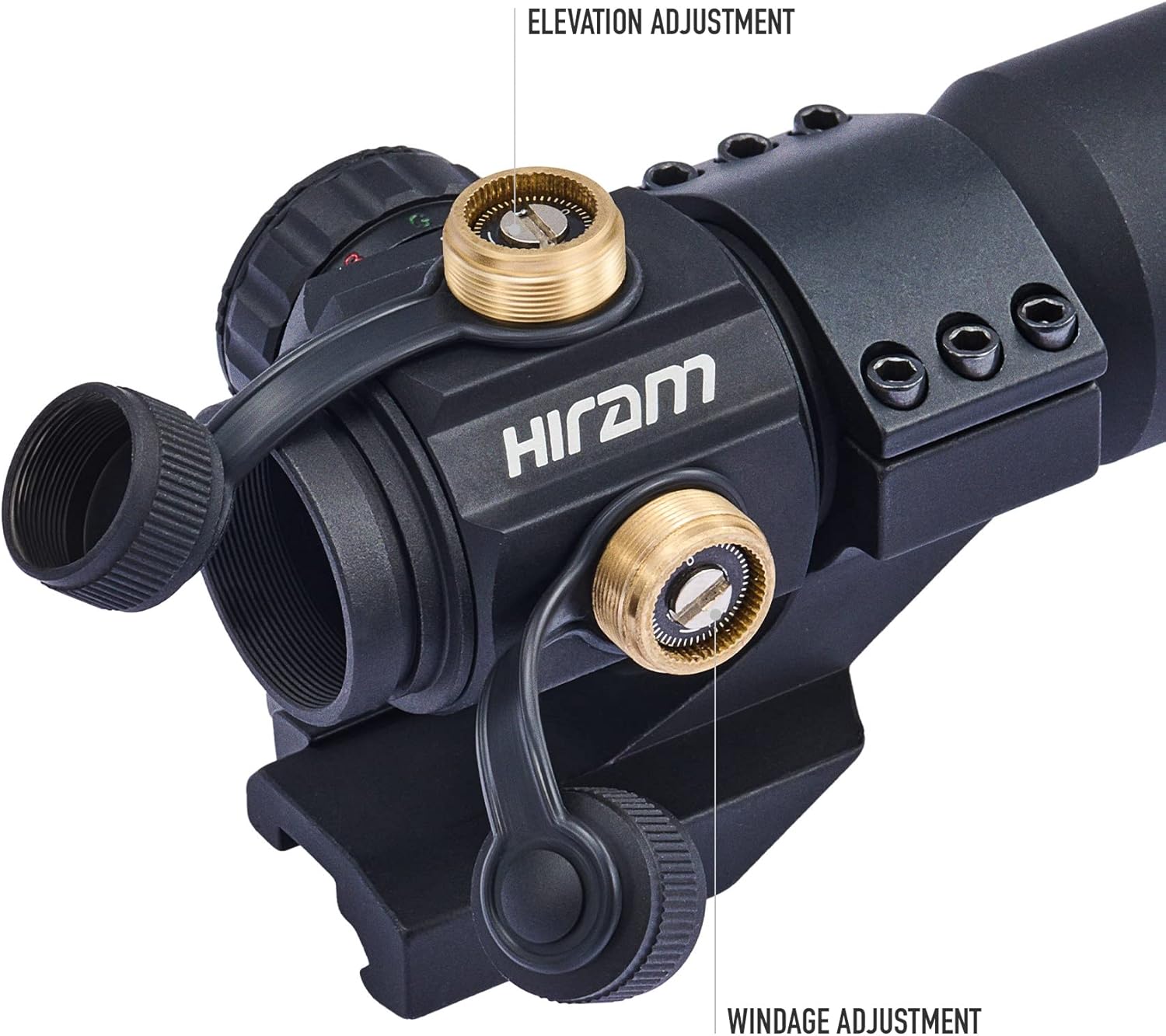 Hiram Red Green Blue Dot Sight with Cantilever Mount for 20mm Picatinny and Weaver Rails, 1x35 3MOA Tactical Reflex Scope Hunting Rifles and More, (Black) : Sports & Outdoors