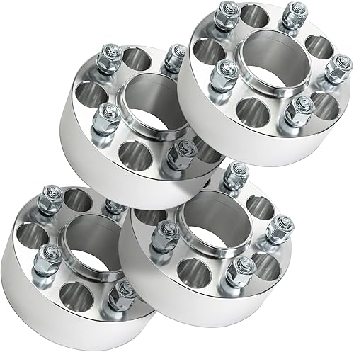 Miniatura 2 de Espaciadores de rueda de 5 x 5.5 (5 x 139.7) de 2 pulgadas (1.969 in) - 4 espaciadores centrados con orificio de 3.063 in, pernos de 14 x 1.5 -