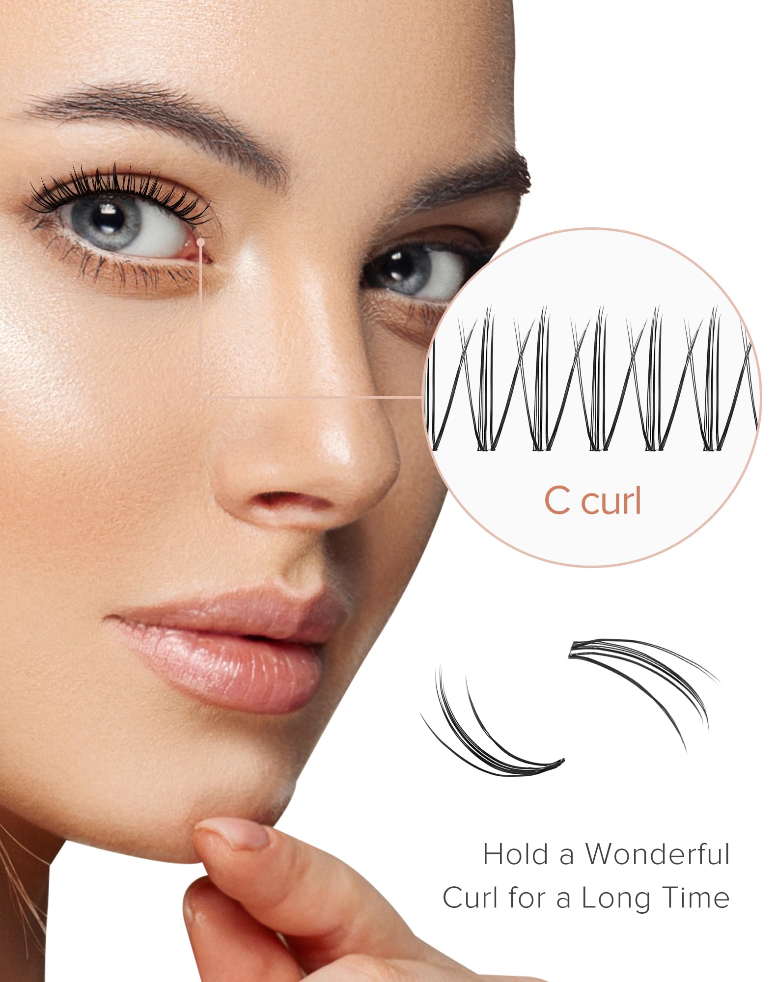 Onlyall Extensions Cluster Lashes Individual Natural Lash Clusters Wispy Eyelashes Strip Eyelash-Y147, Black, 7 pair (Pack of 1) - Image 2