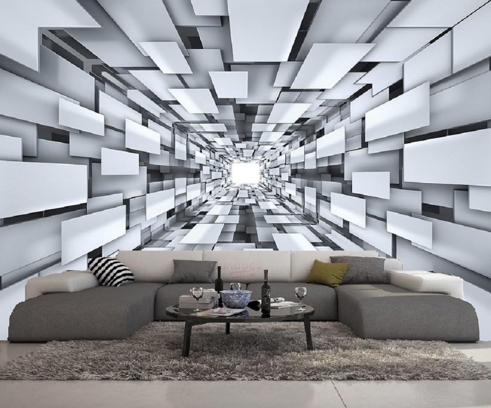 Papier Peint 3d Trompe L'oeil moderne tunnel 415cmX254cm : Amazon.fr