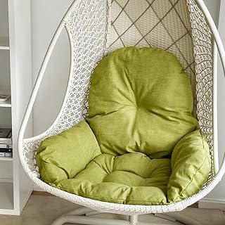 PPGE HOME Cojines para Silla Colgante, Mimbre Ratán Colgante Huevo Almohadillas para Silla para Patio Balcón Silla Colgante Cojines, Columpio Colgante Cesta Cojín de Asiento (Color:Verde)
