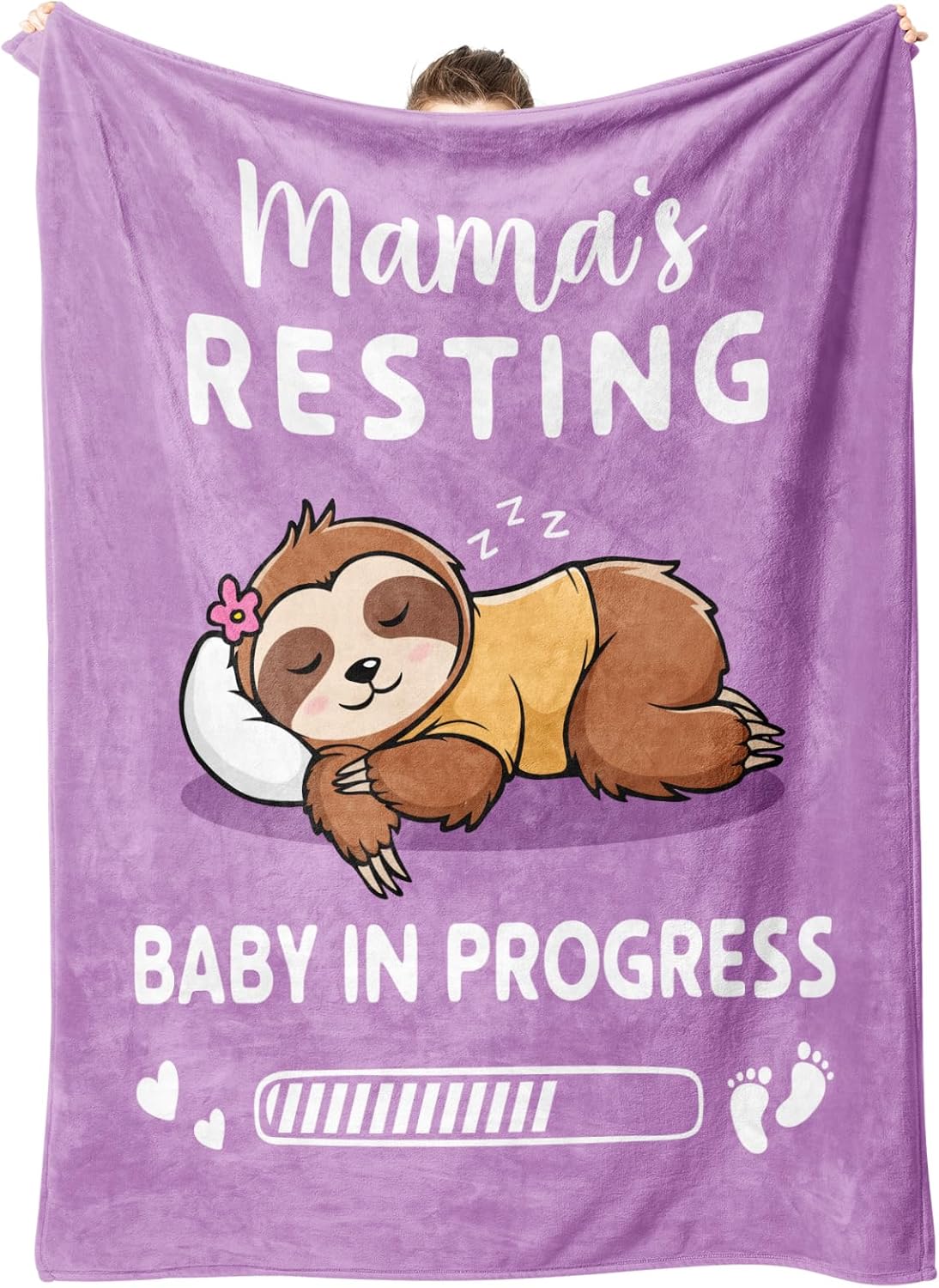 First Mothers Day New Mom Gifts, Pregnancy Gifts for Expecting Mom, Funny Maternity Blanket Gift for Mama to be, First Time Moms, Mothers Day Birthday Gift for Pregnant Women, (60'' X 50'', Purple)