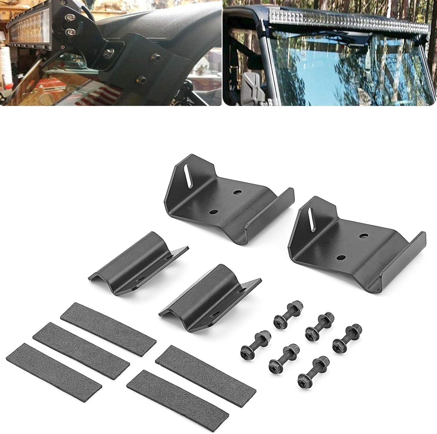 Compatible with 50/52 inch LED Light Bar Upper Roof Windshield Mounting Brackets Compatible with Can Am Maverick X3 and X3 Max 2017-2026 All Models