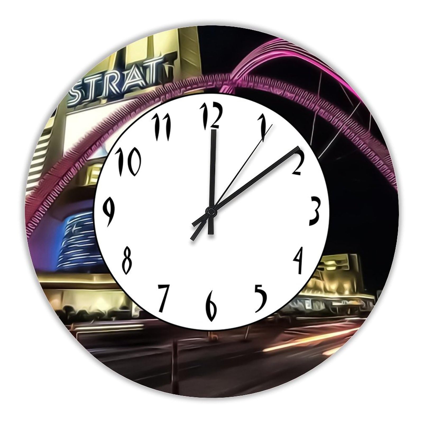 Horloge murale Las Vegas silencieuse avec mécanisme sans tic-tac de 38cm
