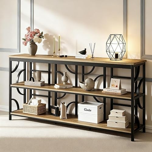 70.9-Inch Industrial Sofa Table, Extra Long Console Table Behind Couch