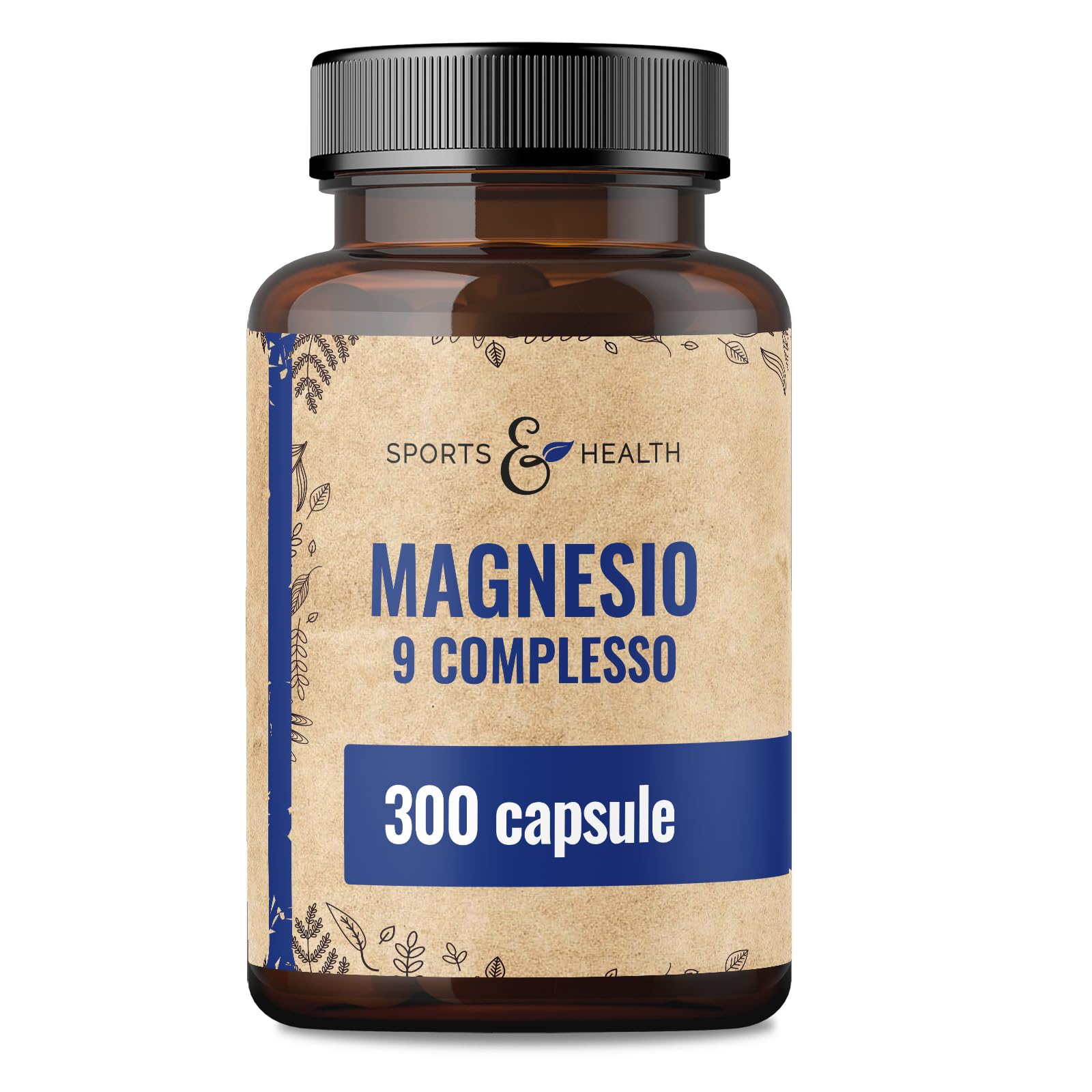 Magnesio Complex Alta Dosi 400mg - [300x Capsule - 9 Composti ] – Magnesio Alta Dosi Capsule – Completo Vitamina B –, Bisglicinato