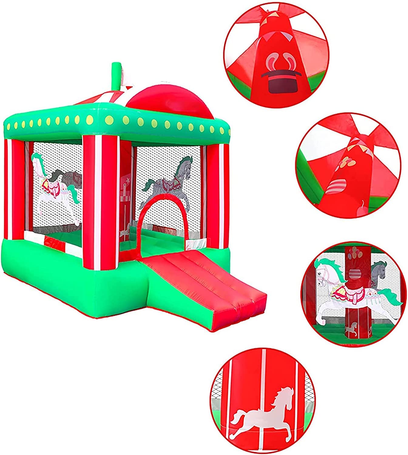Castillos hinchables, Castillo Hinchable Suave y Seguro, casa de Rebote Inflable Grande, Salto Material Grueso con soplador tobogán, Parques jardín al Aire Libre
