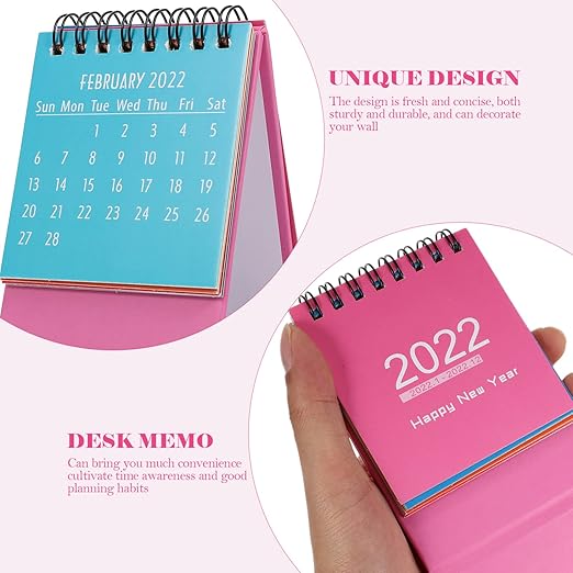 Amazon.com : Nuobesty 2022 Desktop Calendar Mini Stand Up Calendar Standing  Flip Desk Calendar Small Calendar 2022 For Home School Office, 2022. 1-2022.  12, Pink : Office Products