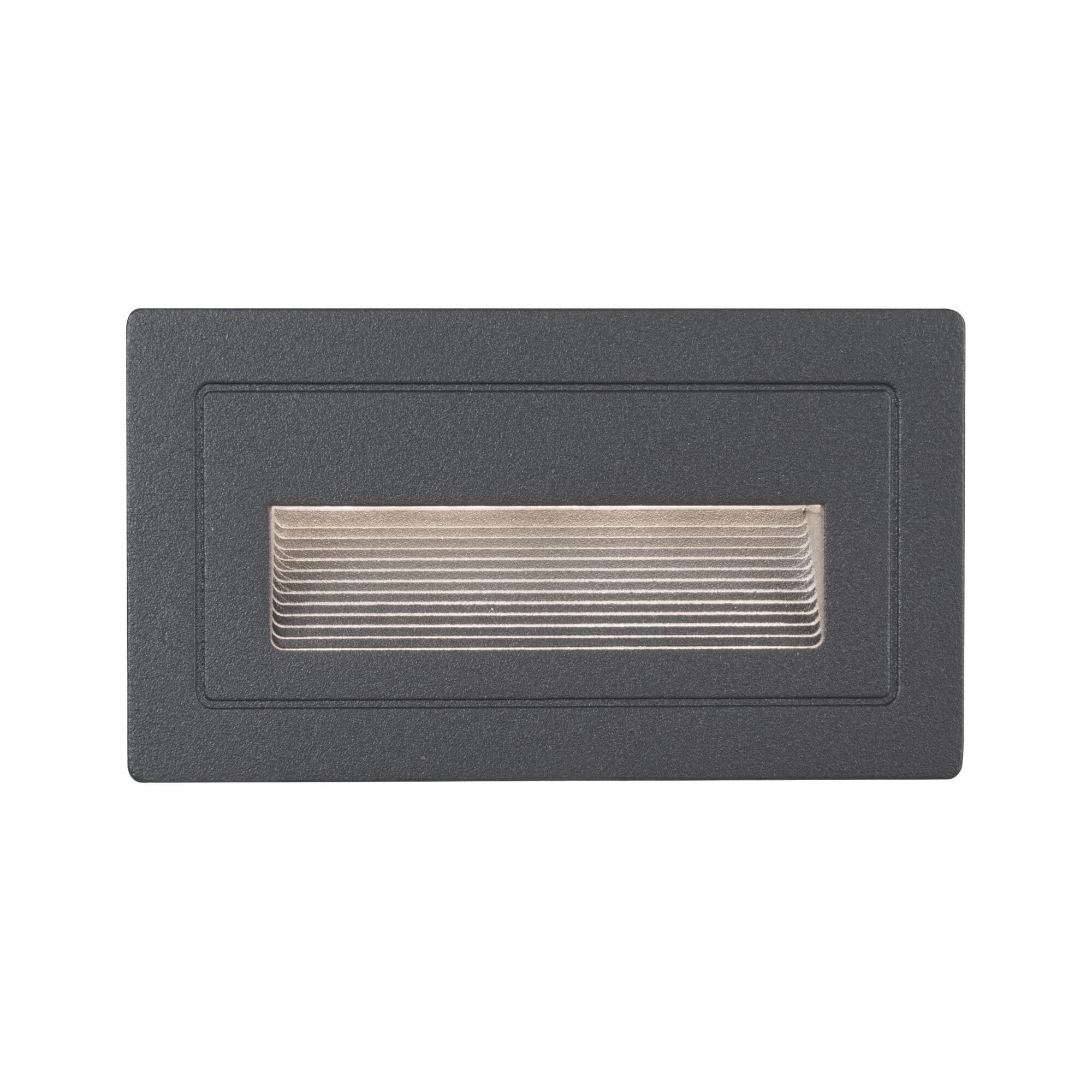 Paulmann 94383 luminaire d'extérieur LED encastré mural Long IP65 Blanc chaud 103x58 mm carré incl. 1x4 watts éclairage extérieur Noir lampe d'extérieur aluminium lampe de jardin 3000 K