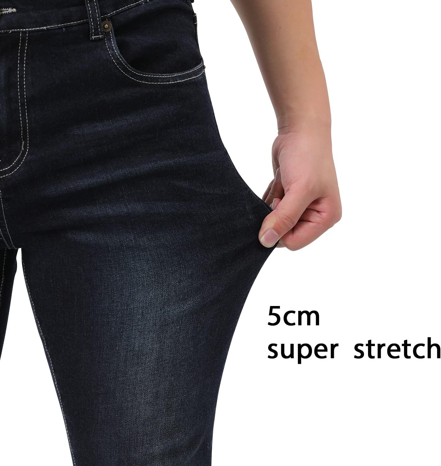 Woenzaia Mens Jeans Slim Fit Skinny Denim Stretch Tapered Jean Pants - Image 5