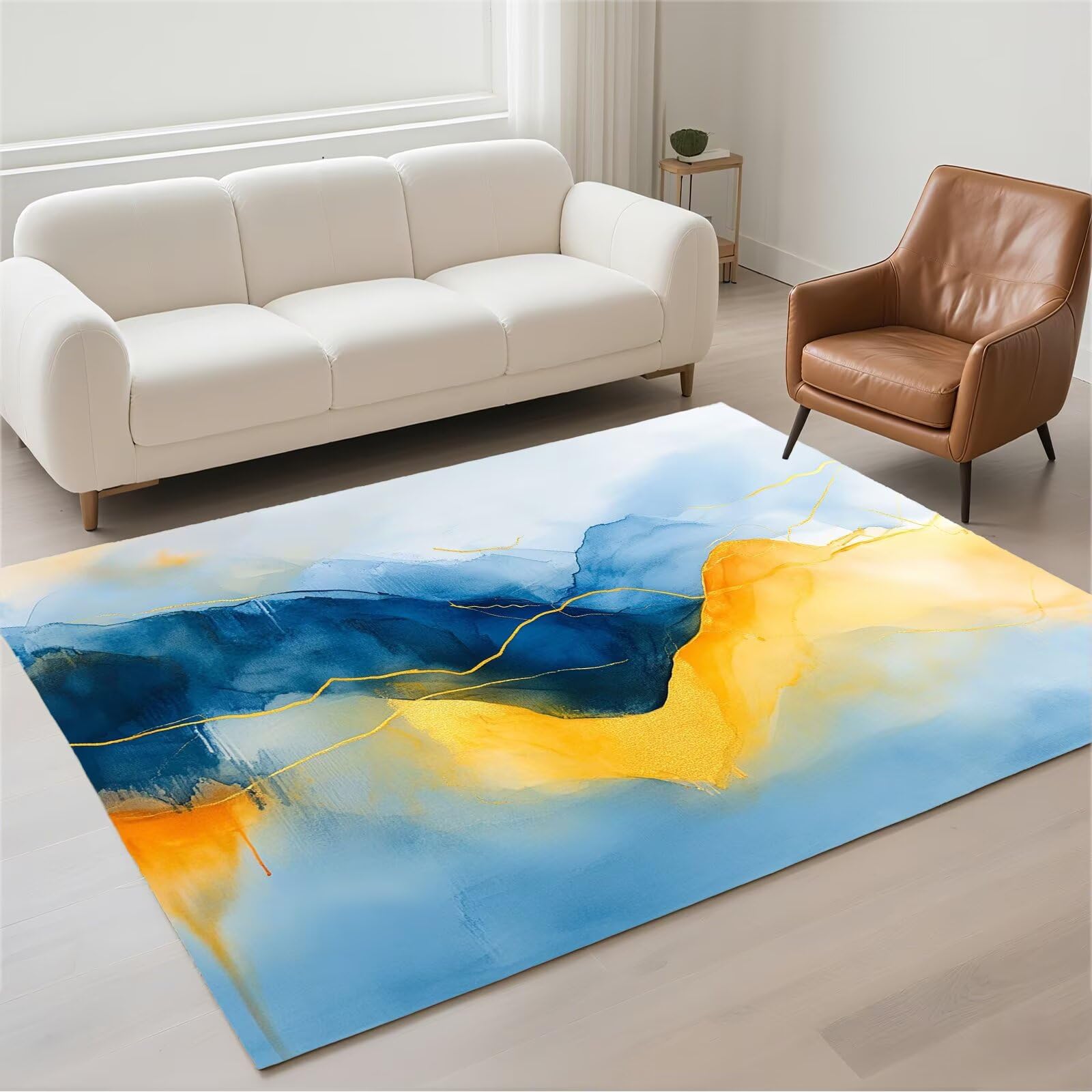 Grand tapis lavable en machine 160x230cm antidérapant de salon