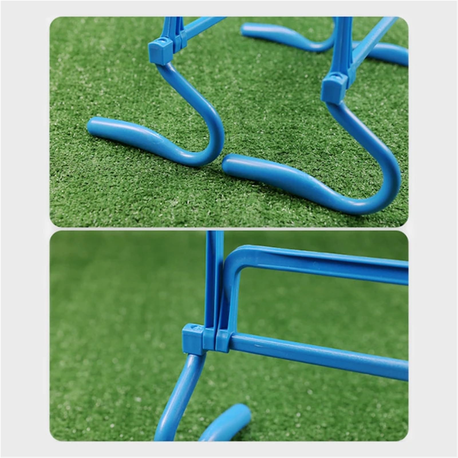 Vallas De Agilidad 6PCS Foldable Hurdle Adjustable Football Training Equipment Soccer Ball Agility Training Accessory Removable Football Barrier Frame(Blue)