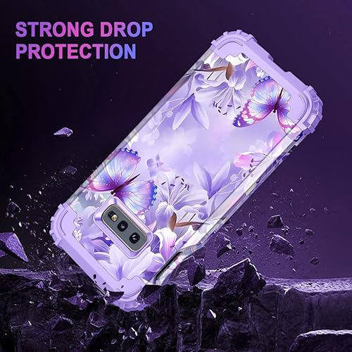 Miniatura 3 de Casetego Funda compatible con Galaxy S10E, patrón de mármol de tres capas, resistente, resistente, a prueba de golpes, cuerpo completo,