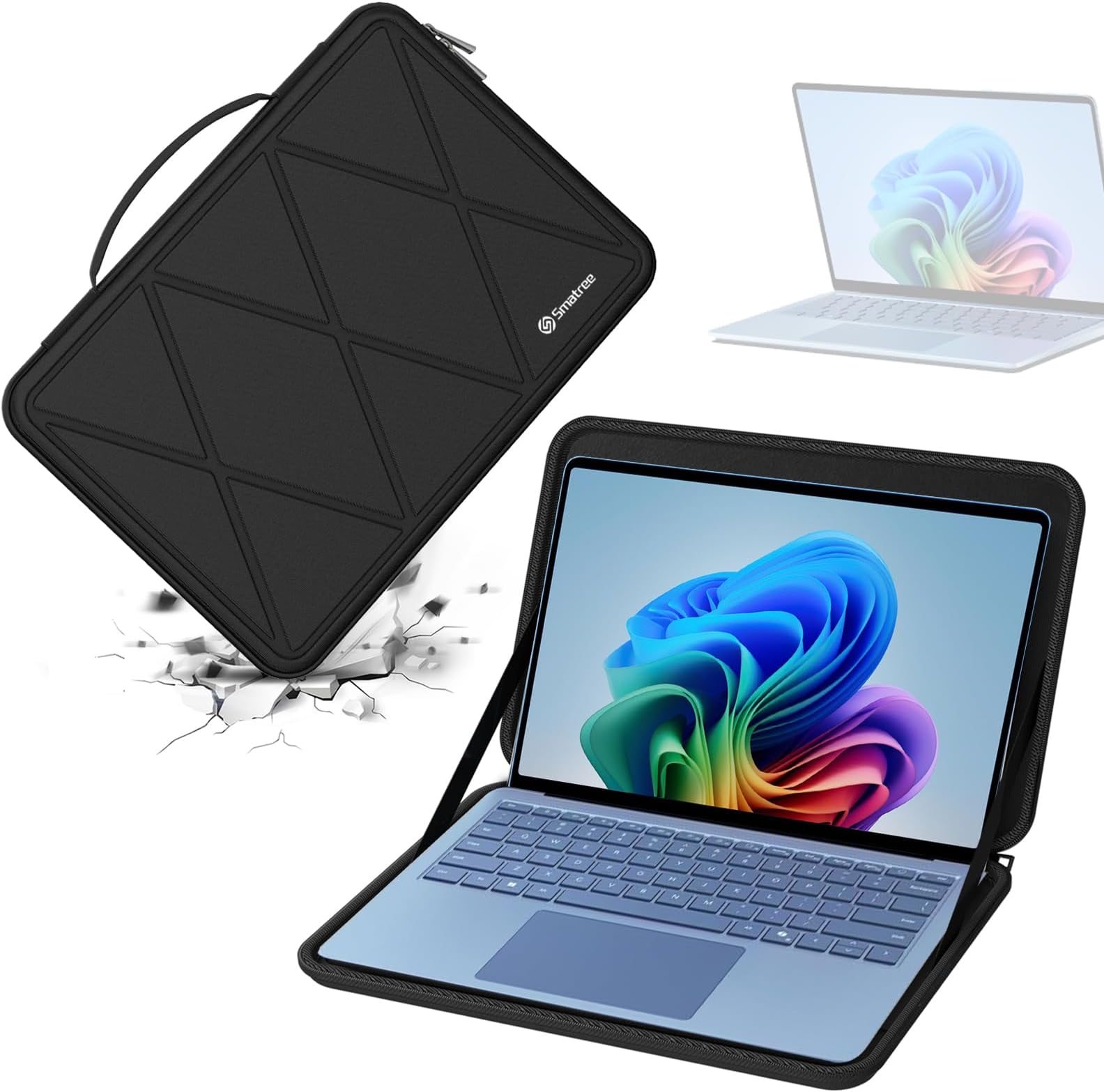 Hard EVA Protective Sleeve Case Compatible for 15 inch Microsoft Surface Laptop/Tablet 2024 Copilot+PC; 14 inch HP mt22 Mobile Thin Client Laptop, Waterproof and Anti-Shock Bag (X8269)