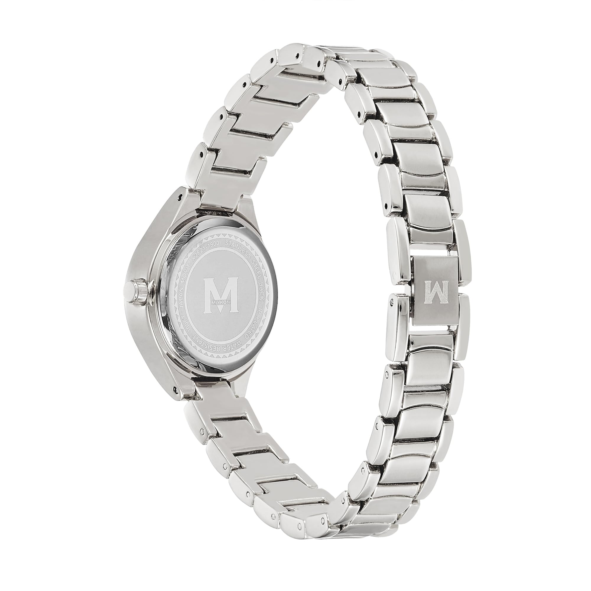 Miykon Relojes de plata y oro para mujer, pequeño y delicado reloj para mujer con cristales auténticos, pulsera de joyería para mujer pulida con iones, vidrio resistente a los arañazos, cuarzo japonés