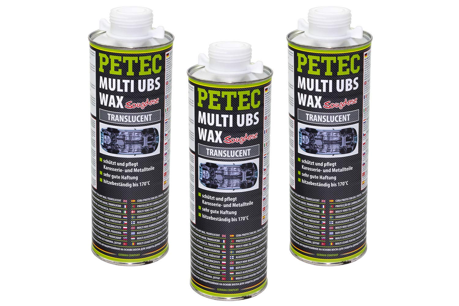 Petec UBS Wax Unterbodenschutz auf Wachsbasis 3 Liter Saugdose transparent