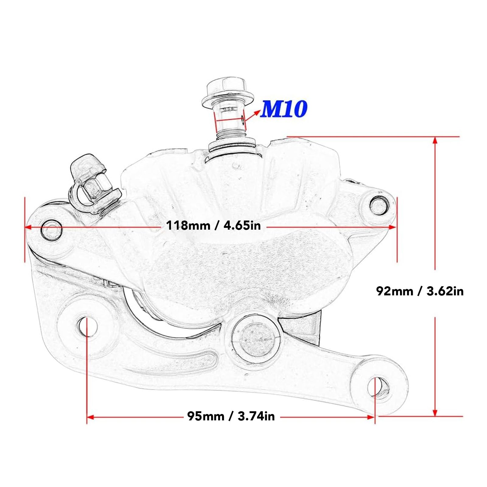 Aramox Vorderer Bremssattel, 95mm Aufnahme, mit Bremsbelägen