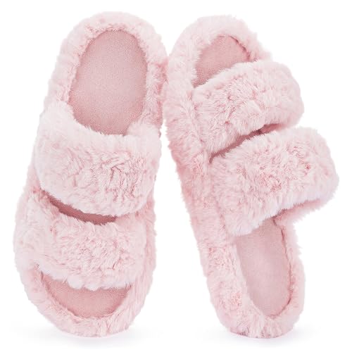 RockDove Women's Pluffie Open Toe House Slippers | Light Pink