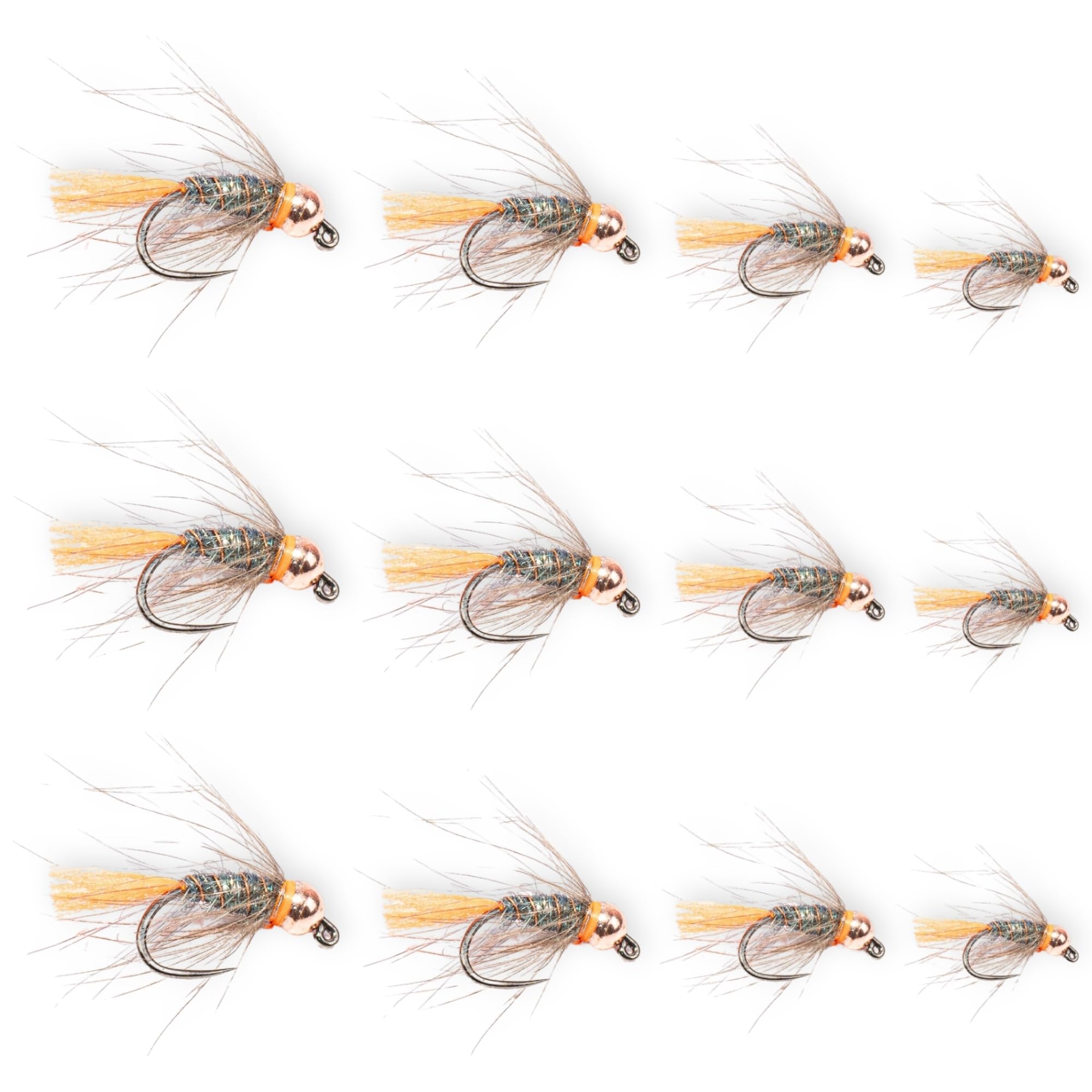 Blow Torch Nymph 12 Pack - Barbless Euro Nymph Flies - Sizes 12-16 - Hand-Tied Trout Flies for Fly Fishing Kits and Fly Boxes, Wet Flies, Trout Flies, Tungsten Euro Nymph Jig Fly Tungsten